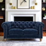 Allington 2 Seater Navy Fabric Chesterfield Sofa
