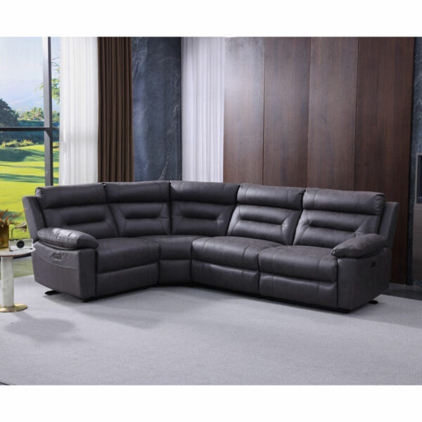Lucca Grey Fabric Power Reclining Corner Sofa