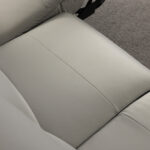 Simon Li Wren Light Grey Leather Power Reclining 3 Seater Sofa with Power Headrest - Image 5