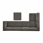 Thomasville Fallon Grey 6 Piece Modular Fabric Sofa - Image 3