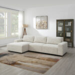 Zyllah Beige Fabric Corner Sofa with Chaise - Image 3