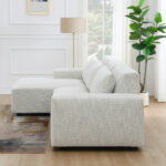 Zyllah Beige Fabric Corner Sofa with Chaise - Image 5