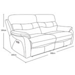 Fletcher Dark Grey Leather Power Reclining 2 Seater Sofa with Power Headrest - Image 2