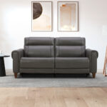 Aiden & Ivy Spencer Grey Leather Power Reclining Large 2 Seater Sofa