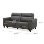 Aiden & Ivy Spencer Grey Leather Power Reclining Large 2 Seater Sofa - Image 2
