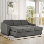 Coddle Aria Grey Fabric Convertible Sofa Bed with Chaise - Image 3