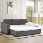 Coddle Aria Grey Fabric Convertible Sofa Bed with Chaise - Image 4