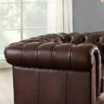 Allington Brown Leather Chesterfield Armchair - Image 3