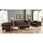 Allington Brown Leather Chesterfield Armchair - Image 5