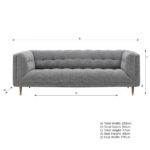 Isla Grey Fabric Large 3 Seater Sofa - Image 2
