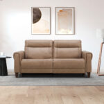 Aiden & Ivy Spencer Brown Leather Power Reclining Large 2 Seater Sofa