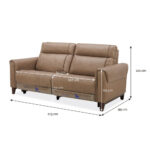 Aiden & Ivy Spencer Brown Leather Power Reclining Large 2 Seater Sofa - Image 2