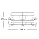 Grace Dark Grey Leather Power Reclining Large 2 Seater Sofa - Image 2