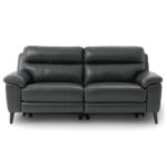 Grace Dark Grey Leather Power Reclining Large 2 Seater Sofa - Image 3
