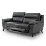 Grace Dark Grey Leather Power Reclining Large 2 Seater Sofa - Image 4