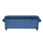 Bordeaux Button Back Blue Velvet 2 Seater Sofa - Image 3