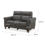 Aiden & Ivy Spencer Grey Leather Power Reclining 2 Seater Sofa - Image 2