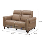Aiden & Ivy Spencer Brown Leather Power Reclining 2 Seater Sofa - Image 2