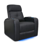 Valencia Verona Black Leather Power Reclining Home Theatre Chair - Image 3