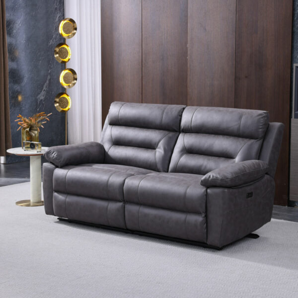 Lucca Grey Fabric Power Reclining Large 2 Seater Sofa