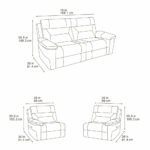 Lucca Grey Fabric Power Reclining Large 2 Seater Sofa - Image 6