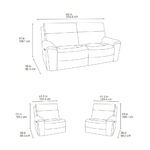 Atlanta Grey Cord Fabric Power Reclining Large 2 Seater Sofa - Image 2