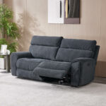 Atlanta Grey Cord Fabric Power Reclining Large 2 Seater Sofa - Image 3