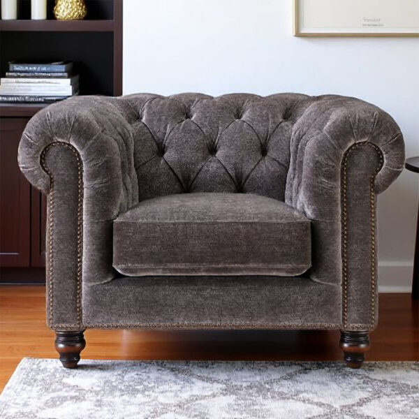Allington Grey Fabric Chesterfield Armchair