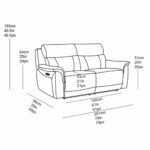 Oscar Grey Fabric Power Reclining Large 2 Seater Sofa with Power Headrest - Image 2