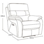 Fletcher Light Grey Leather Power Recliner Armchair with Power Headrest - Image 2