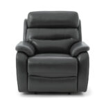 Fletcher Dark Grey Leather Power Recliner Armchair with Power Headrest - Image 3