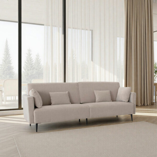 MOONAP Monroe Beige Fabric 4 Seater Sofa