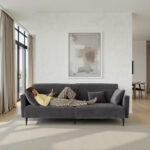 MOONAP Monroe Dark Grey Fabric 4 Seater Sofa - Image 9