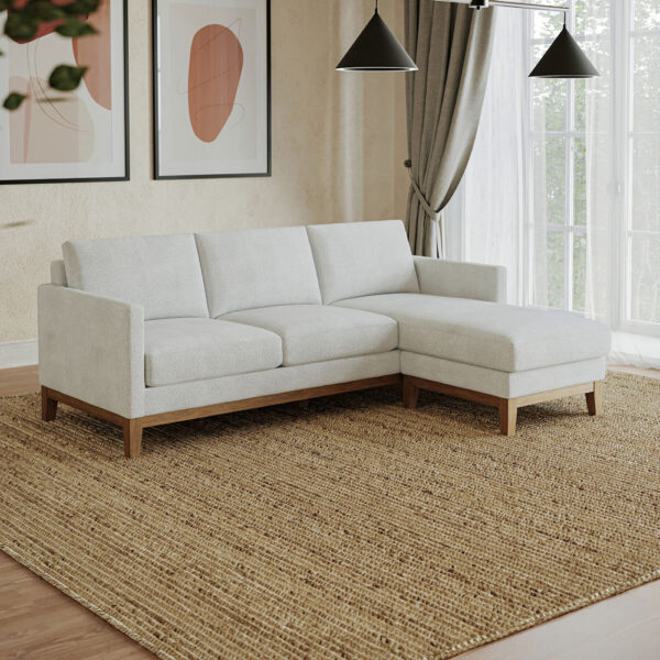 Henredon Murphy Cream Fabric Corner Sofa with Reversible Chaise