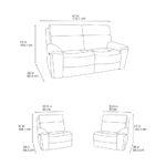 Atlanta Grey Cord Fabric Power Reclining 2 Seater Sofa - Image 2