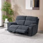 Atlanta Grey Cord Fabric Power Reclining 2 Seater Sofa - Image 3