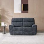 Atlanta Grey Cord Fabric Power Reclining 2 Seater Sofa - Image 4