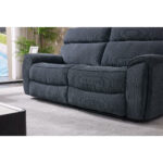 Atlanta Grey Cord Fabric Power Reclining 2 Seater Sofa - Image 5