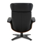Gilman Creek Karma Black Top Grain Leather Swivel Chair with Ottoman - Image 5