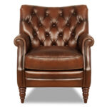 Columbus Brown Leather Armchair - Image 4