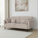 MOONAP Monroe Beige Fabric 3 Seater Sofa