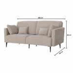 MOONAP Monroe Beige Fabric 3 Seater Sofa - Image 6