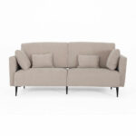MOONAP Monroe Beige Fabric 3 Seater Sofa - Image 8