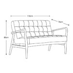Gallery Humber Vintage Brown Leather 2 Seater Sofa - Image 2