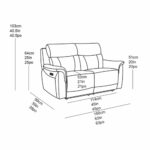 Oscar Grey Fabric Power Reclining 2 Seater Sofa with Power Headrest - Image 2