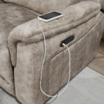 Oscar Grey Fabric Power Reclining 2 Seater Sofa with Power Headrest - Image 5