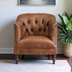Harrington Brown Leather Armchair