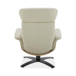 Gilman Creek Karma Cream Top Grain Leather Swivel Chair with Ottoman - Image 5