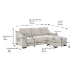 Thomasville Dillard Grey Fabric Corner Sofa with Reversible Chaise - Image 2
