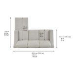 Thomasville Dillard Grey Fabric Corner Sofa with Reversible Chaise - Image 3